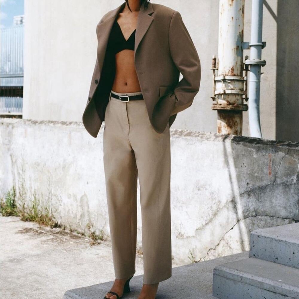 ZARA CULOTTES WITH TOPSTITCHING - Picture 2 of 14
